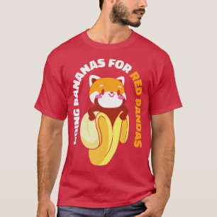 Süße Tier Red Panda Banana Frucht Wildlife Feinsch T-Shirt
