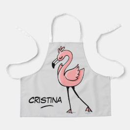 Süße Tier Rosa Flamingo personalisierte Namen Kind Schürze