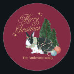 süße Tier Santa Runder Aufkleber<br><div class="desc">Rundaufkleber süße Tier Santa</div>