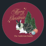 süße Tier Santa Runder Aufkleber<br><div class="desc">Rundaufkleber süße Tier Santa</div>