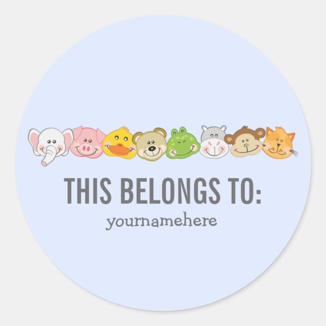 Süße Tier sieht dies als Zeichen an Runder Aufkleber (Vorderseite)