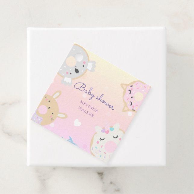 süße Tier spendet Monogramm Babydusche Geschenkanhänger (Beispiel)