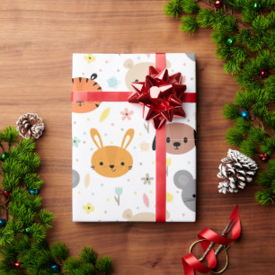 Süße Tier-Tiger-Kaninchen Geschenkpapier