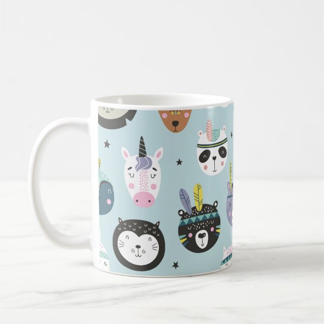 Süße Tier Tribal: Boho Pattern Kaffeetasse (Links)