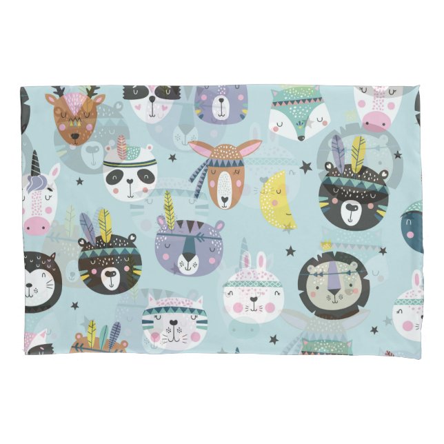 Süße Tier Tribal: Boho Pattern Kissenbezug (Vorderseite)