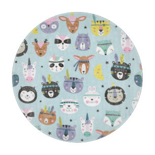 Süße Tier Tribal: Boho Pattern Schneidebrett