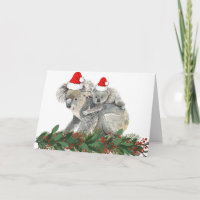 Süße Tier Watercolor Familie Weihnachten Koala