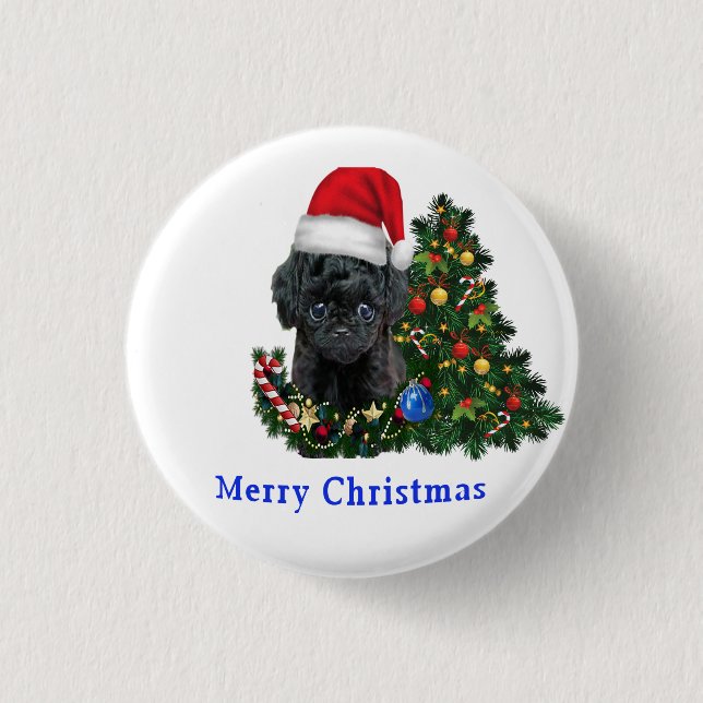 Süße Tier Weihnachtsknopf Button (Vorderseite)