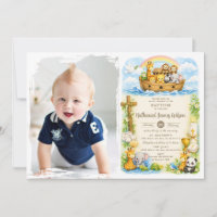 Süße Tierbabys Noahs Arche Taufe Foto