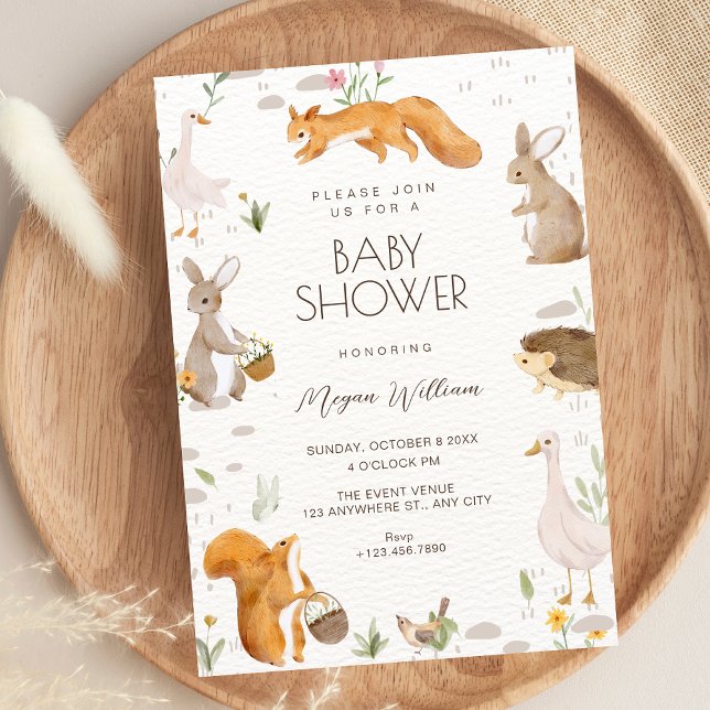 Süße Tiere Baby-Party Einladung (Von Creator hochgeladen)