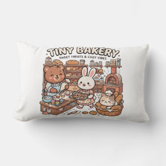 Süße Tiere backen Cupcakes und Brot in einer Minia Lendenkissen