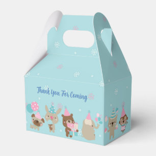 Süße Tiere Blaue Aquarell 1. Geburtstagsfeier Fa Geschenkschachtel