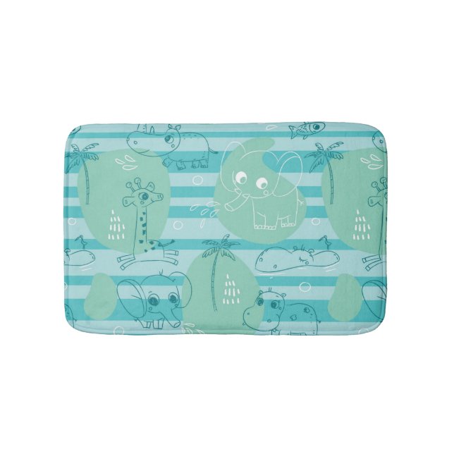 Süße Tiere, die mit Wasser 1 spielen Badematte (Vorderseite)