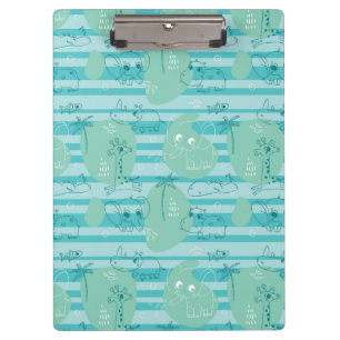 Süße Tiere, die mit Wasser 1 spielen Klemmbrett