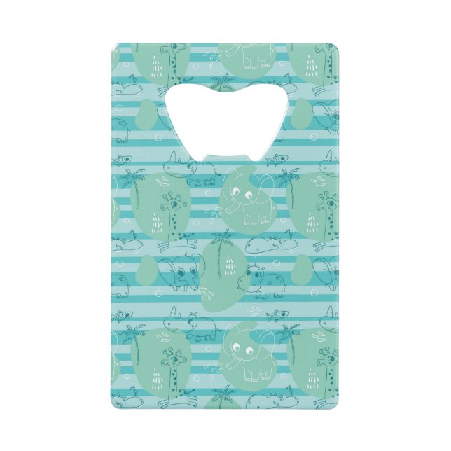 Süße Tiere, die mit Wasser 1 spielen Kreditkarten Flaschenöffner (Vorderseite)