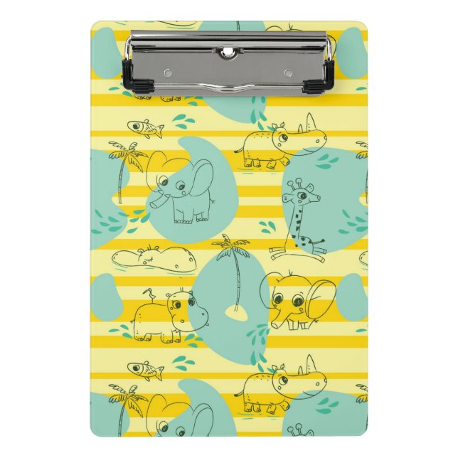 Süße Tiere, die mit Wasser 2 spielen Mini Klemmbrett (Vorderseite)