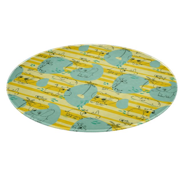 Süße Tiere, die mit Wasser 2 spielen Schneidebrett (Ecke)