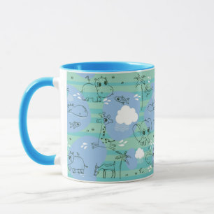 Süße Tiere, die mit Wasser 3 spielen Tasse