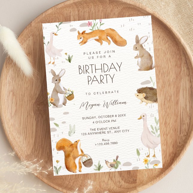 Süße Tiere Geburtstag Einladung (Von Creator hochgeladen)