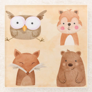 Süße Tiere Glasuntersetzer