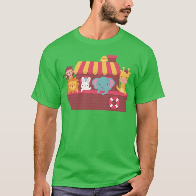 Süße Tiere Noahs Arche Boot Geschenk T-Shirt (Vorderseite)
