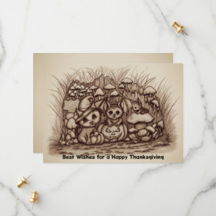 Süße Tiere warten auf Thanksgiving Save The Date