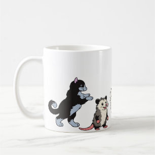 Süße Tierfreunde – Waschbär, Katze, Gans, Opossum Kaffeetasse