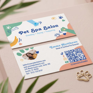 Süße Tierpfleger-Foto von Hund Katze Tier Salon Visitenkarte