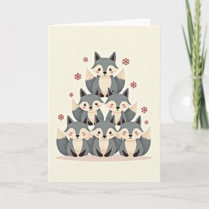 Süße Tierstapel-Weihnachtskarte Karte