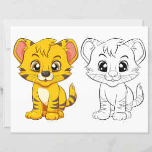Süße Tiger-Malvorlage