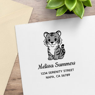 Süße Tigerbaby-Adresse Gummistempel