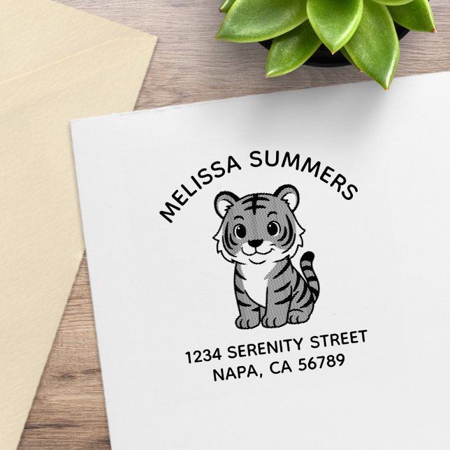 Süße Tigerbaby-Bogen-Adresse Gummistempel (Von Creator hochgeladen)