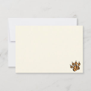Süße Tigerpfotenabdruck Blank Creme Beige Mitteilungskarte