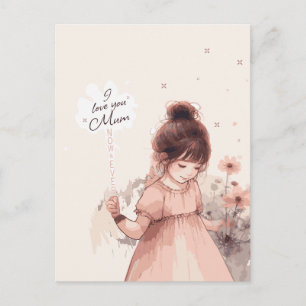 Süße Tochter Liebe Mutti Postkarte