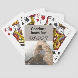 Süße Tochter liebt Daddy Foto Vatertag Spielkarten
