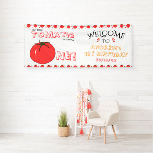 Süße Tomate 1. Geburtstag Horizontale Begrüßung Banner