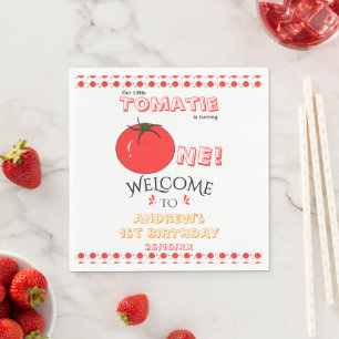 Süße Tomate Geschlechtsneutraler 1. Geburtstag Serviette