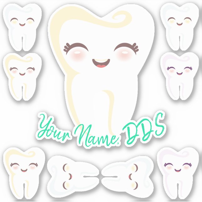 Süsse Toothies Zahnärzte Zahnärzte Zahnärzte Carto Aufkleber (Vorderseite)
