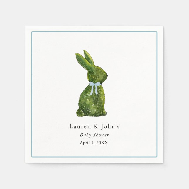 Süße Topiary-Hasen-Baby-Party  Serviette (Vorderseite)