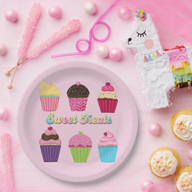Süße Törtchen Cupcakes Pappteller (Party)