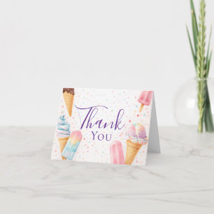 Süße Torte Eiscreme Baby Shower Streusel Blanko Dankeskarte