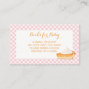 Süße Torte Kürbiskuchen rosa Karo Bücher für Baby Begleitkarte