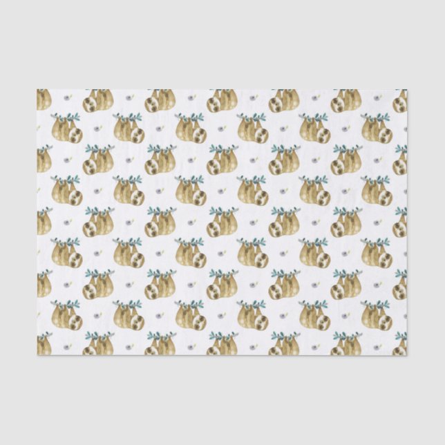 Süsse-TorteWatercolorsloth-Muster Seidenpapier (Vorderseite)