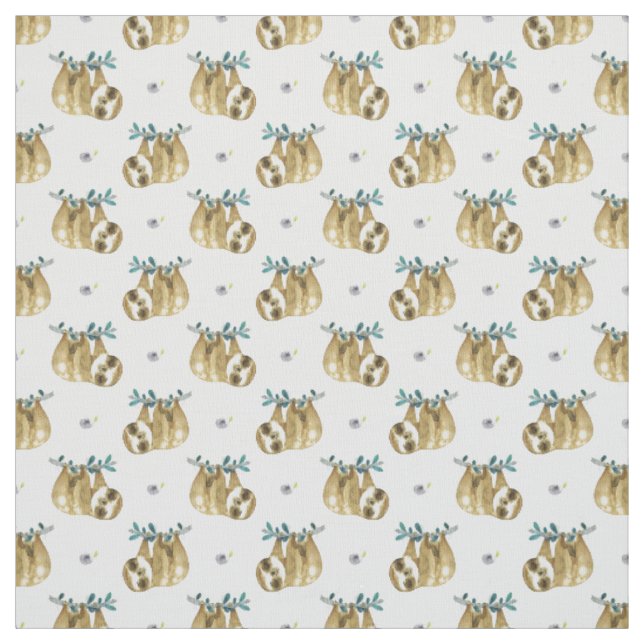 Süsse-TorteWatercolorsloth-Muster Stoff (Muster)