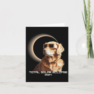 Süße totale Sonnenfinsternis Golden Retriever Karte