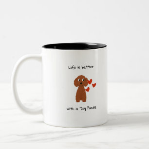 Süße Toy-Pudel-Kaffeetasse Zweifarbige Tasse