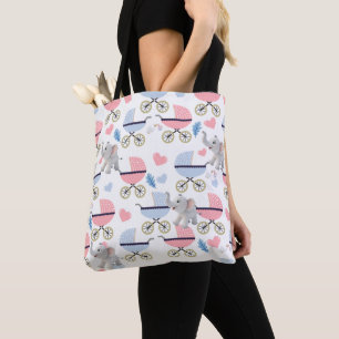 Süße Tragetasche Babywagen Elefant Pink & Blau