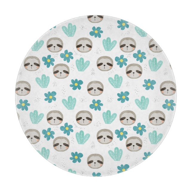 Süße Trägheits-Blumenmuster Schneidebrett (Vorderseite)