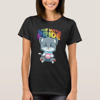 Süße Transgender Stolz Katze Transgender Herz T-Shirt