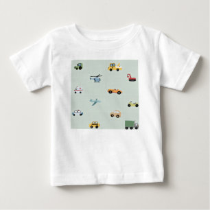 Süße Transport Auto Muster Kinder Baby T-shirt